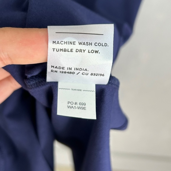 Pact size L midi dress halter sleeveless v-neck fit & flare navy organic cotton - Picture 11 of 11